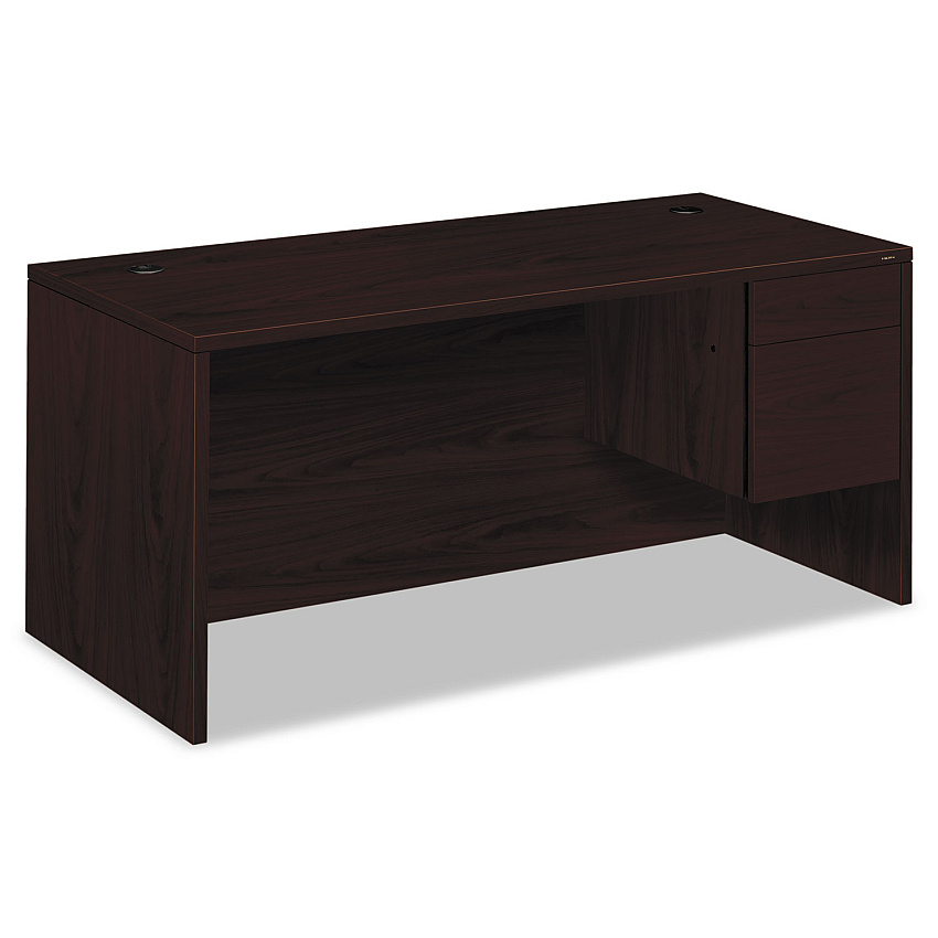 HON 10500 Series "L" Workstation Right Pedestal Desk, 66" x 30" x 29.5", Mahogany (10583RNN)