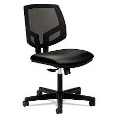 HON Volt Series Mesh Back Leather Task Chair, Supports Up to 250 lb, 18.25" to 22" Seat Height, Black (5711SB11T)