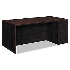 HON 10700 Series Single Pedestal Desk with Full-Height Pedestal on Right, 72" x 36" x 29.5", Mahogany (10787RNN)