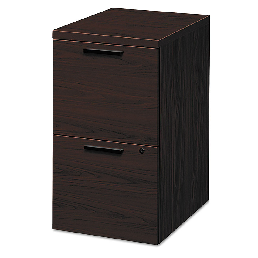 HON 10500 Series Mobile Pedestal File, Left or Right, 2 Legal/Letter-Size File Drawers, Mahogany, 15.75" x 22.75" x 28" (105104NN)