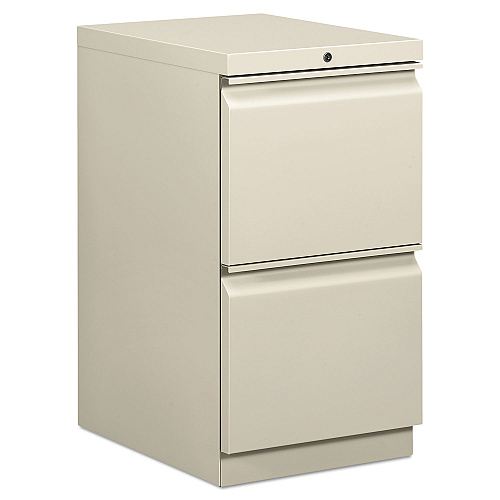 HON Brigade Mobile Pedestal, Left or Right, 2 Letter-Size File Drawers, Light Gray, 15" x 19.88" x 28" (33820RQ)