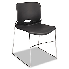 HON Olson Stacker High Density Chair, Supports Up to 300 lb, Lava Seat/Back, Chrome Base, 4/Carton (4041LA)