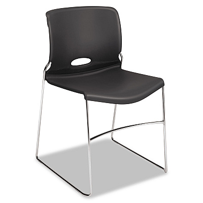 HON Olson Stacker High Density Chair, Supports Up to 300 lb, Lava Seat/Back, Chrome Base, 4/Carton (4041LA)