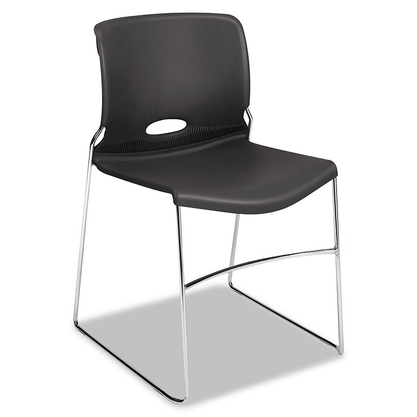 HON Olson Stacker High Density Chair, Supports Up to 300 lb, Lava Seat/Back, Chrome Base, 4/Carton (4041LA)