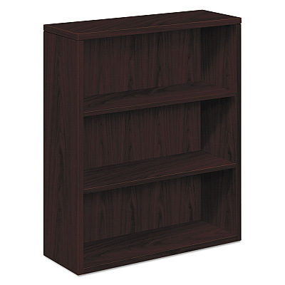 HON 10500 Series Laminate Bookcase, Three-Shelf, 36w x 13.13d x 43.38h, Mahogany (105533NN)