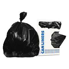 Heritage Linear Low-Density Can Liners, 56 gal, 0.9 mil, 43" x 47", Black, 100/Carton (H8647TK)