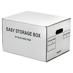 AbilityOne 8115016463158 SKILCRAFT Easy Storage Box, Letter/Legal Files, 14.75" x 12" x 9.5", White, 12/Bundle