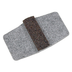 Master Caster Wrap Around Felt Floor Savers, Rectangular, 7.25w x 1d x 8h, Gray/Black, 16/Pack (88458)