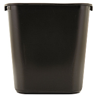 Rubbermaid Commercial Deskside Plastic Wastebasket, Rectangular, 7 gal, Black (295600BK)