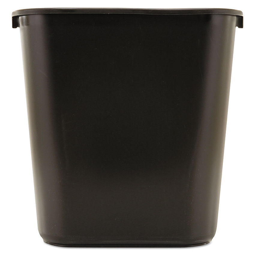 Rubbermaid Commercial Deskside Plastic Wastebasket, Rectangular, 7 gal, Black (295600BK)