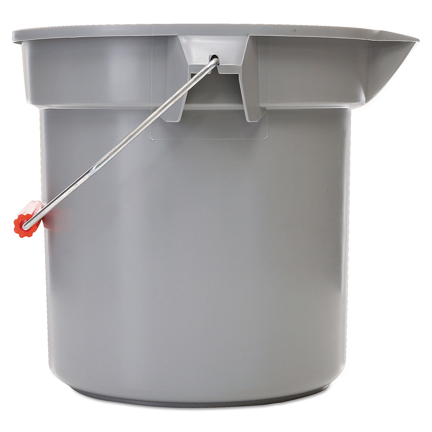 Rubbermaid Commercial 14 Quart Round Utility Bucket, 12" Diameter x 11 1/4"h, Gray Plastic (261400GY)
