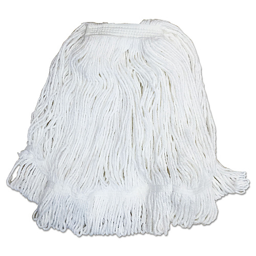 Boardwalk Pro Loop Web/Tailband Mop Head, White, #32, Rayon, 1.3" Headband, 12/Carton (BWK4032R)