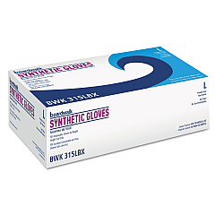 Boardwalk Powder-Free Synthetic Vinyl Gloves, Large, Beige, 4 mil, 100/Box (BWK315LBX)