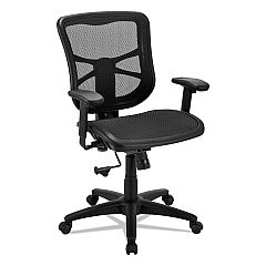 Alera Elusion Series Mesh Mid-Back Swivel/Tilt Chair, Supports Up to 275 lb, 17.9" to 21.6" Seat Height, Black (ALEEL42B18)