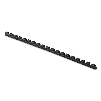 Fellowes Plastic Comb Bindings, 1/4" Diameter, 20 Sheet Capacity, Black, 100/Pack (52366)