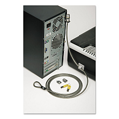 AbilityOne 5340015987495, Desktop and Peripherals Locking Kit, 6ft Steel Cable