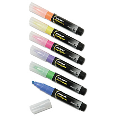 AbilityOne 7520013837943 SKILCRAFT Large Fluorescent Highlighter, Assorted Ink Colors, Chisel Tip, Assorted Barrel Colors, 6/Set