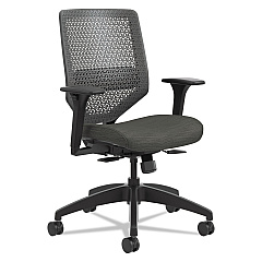 HON Solve Series ReActiv Back Task Chair, Supports Up to 300 lb, 18" to 23" Seat Height, Ink Seat, Charcoal Back, Black Base (SVR1ACLC10TK)