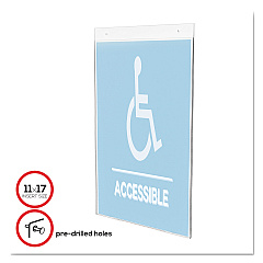 Deflecto Classic Image Single-Sided Wall Sign Holder, Plastic, 11 x 17 Insert, Clear (68001)