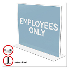 Deflecto Classic Image Double-Sided Sign Holder, 11 x 8.5 Insert, Clear (69301)