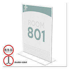 Deflecto Superior Image Double Sided Sign Holder, 8.5 x 11 Insert, Clear (590801)