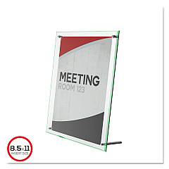 Deflecto Superior Image Beveled Edge Sign Holder, Letter Insert, Clear/Green-Tinted Edges (799693)
