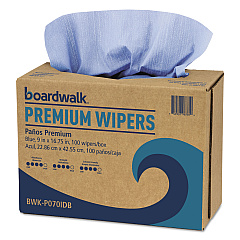 Boardwalk Hydrospun Wipers, 9 x 16.75, Blue, 100 Wipes/Box, 10 Boxes/Carton (BWKP070IDB)