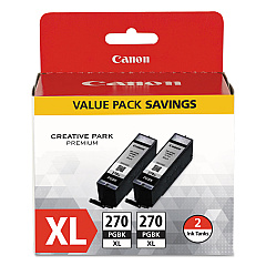Canon PGI-270XL Pigment Black Ink Tank Twin Pack (0319C005)