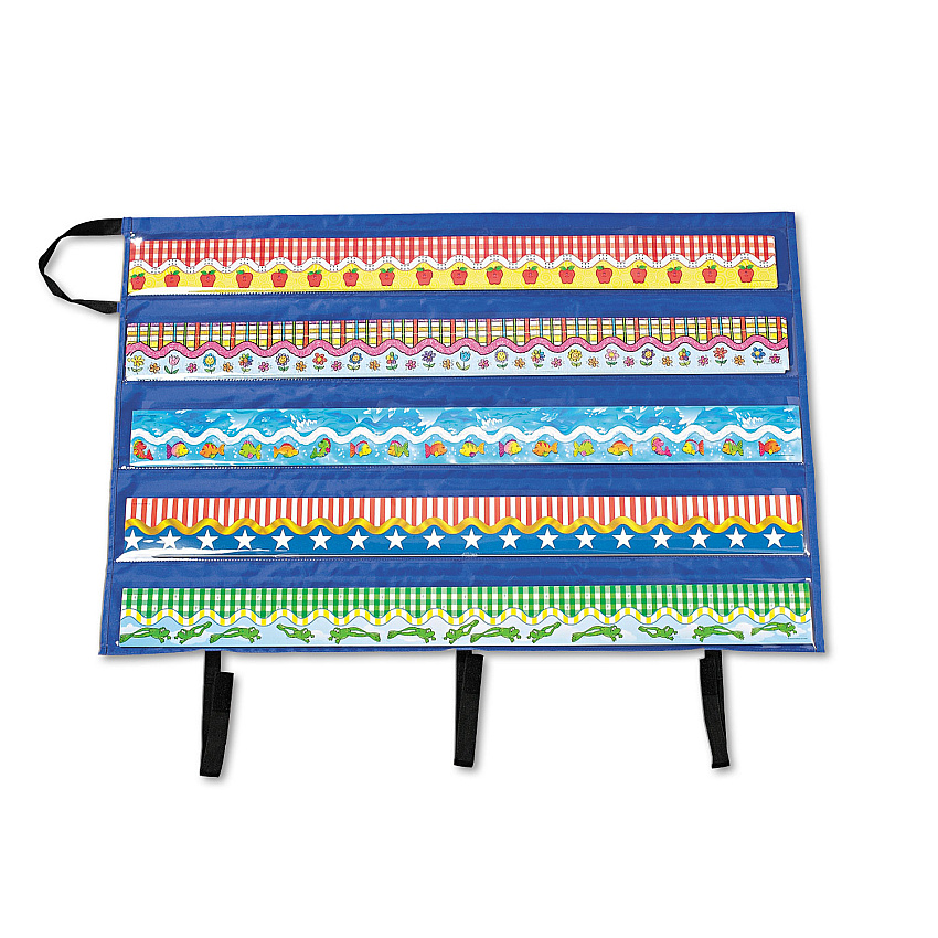 Carson-Dellosa Education Border Storage Pocket Chart, Blue/Clear, 41" x 24.5" (CD5652)