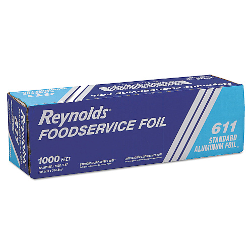 Reynolds Wrap Metro Aluminum Foil Roll, Standard Gauge, 12" x 1,000 ft, Silver (611M)