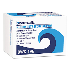 Boardwalk Medium Duty Scour Pad,  6 x 9, Green, 20/Carton (BWK196)