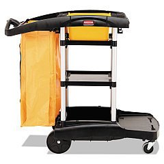 Rubbermaid Commercial High Capacity Cleaning Cart, 21.75w x 49.75d x 38.38h, Black (9T7200BK)