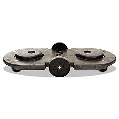 Rubbermaid Commercial Tandem Dolly, Two-Container, 300 lb Capacity, 20.25w x 45d x 8h, Black (264600BLA)