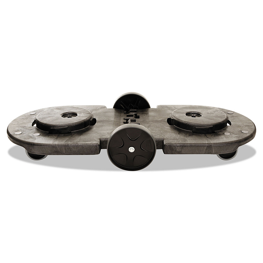 Rubbermaid Commercial Tandem Dolly, Two-Container, 300 lb Capacity, 20.25w x 45d x 8h, Black (264600BLA)