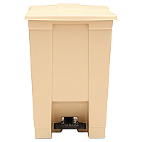 Rubbermaid Commercial Indoor Utility Step-On Waste Container, Square, Plastic, 12 gal, Beige (6144BEI)