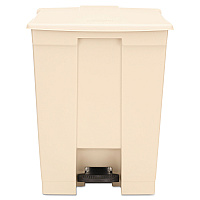 Rubbermaid Commercial Step-On Receptacle, Rectangular, Polyethylene, 18 gal, Beige (614500BG)