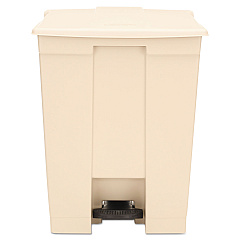 Rubbermaid Commercial Step-On Receptacle, Rectangular, Polyethylene, 18 gal, Beige (614500BG)