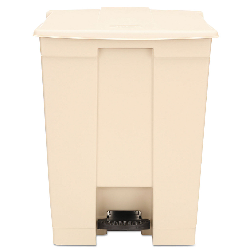 Rubbermaid Commercial Step-On Receptacle, Rectangular, Polyethylene, 18 gal, Beige (614500BG)