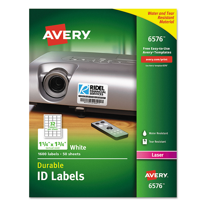 Avery 6576 Durable Permanent ID Labels