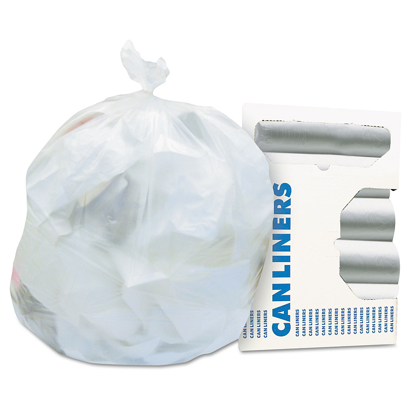 Heritage High-Density Waste Can Liners, 10 gal, 8 microns, 24" x 24", Natural, 1,000/Carton (Z4824LNR01)
