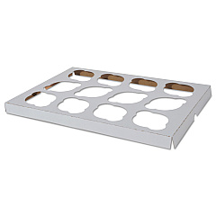 SCT Cupcake Holder Inserts, 9.88 x 13.88 x 0.88, White/Kraft, 200/Carton (10016)