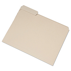 AbilityOne 7530016458093 SKILCRAFT Single Tab File Folders, 1/3-Cut Tabs: Left Position, Letter Size, 0.75" Expansion, Manila, 100/Box