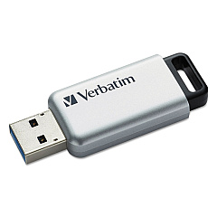 Verbatim Store 'n' Go Secure Pro USB Flash Drive with AES 256 Encryption, 16 GB, Silver (98664)