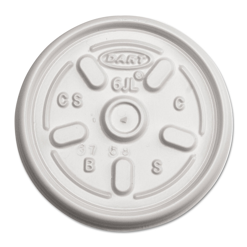 Dart Plastic Lids for Foam Containers, Vented, Fits 3.5-6 oz, White, 1,000/Carton (6JL)