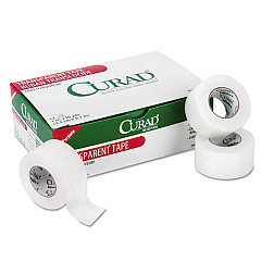 Curad Transparent Surgical Tape, 1" Core, 1" x 10 yds, Clear, 12/Pack (NON270201)