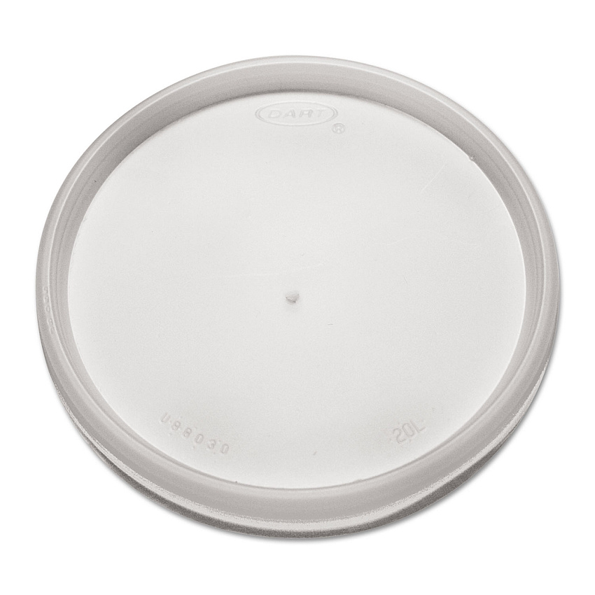 Dart Plastic Lids for Foam Cups, Bowls and Containers, Flat, Vented, Fits 6-32 oz, Translucent, 1,000/Carton (20JL)