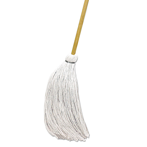 Boardwalk Handle/Deck Mops, 16 oz White Rayon Head, 57" Natural Wood Handle, 12/Carton (BWKRD60016S)