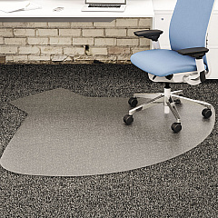 deflecto SuperMat Frequent Use Chair Mat, Medium Pile Carpet, 60 x 66, Workstation, Clear (CM14003K)