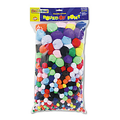 Creativity Street Pound of Poms Giant Bonus Pack, Assorted Colors, 1,000/Pack (818001)