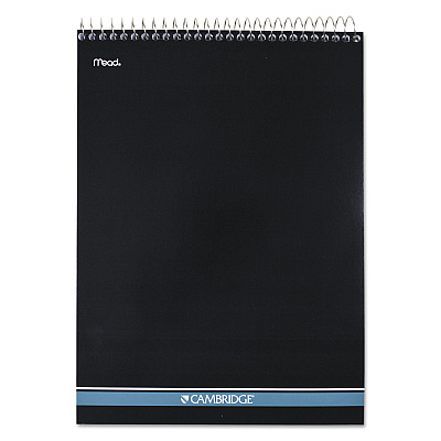 Cambridge Stiff-Back Wire Bound Notepad, Medium/College Rule, Navy Cover, 70 White 8.5 x 11.5 Sheets (59882)